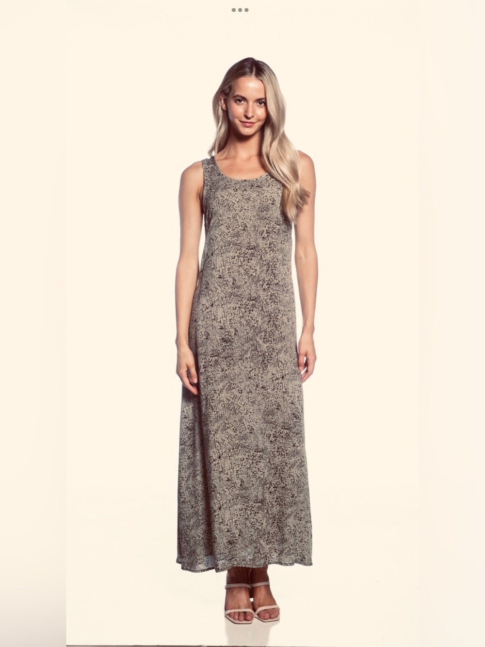 DKR Apparel A-Line Maxi Dress-Olive/Black Print